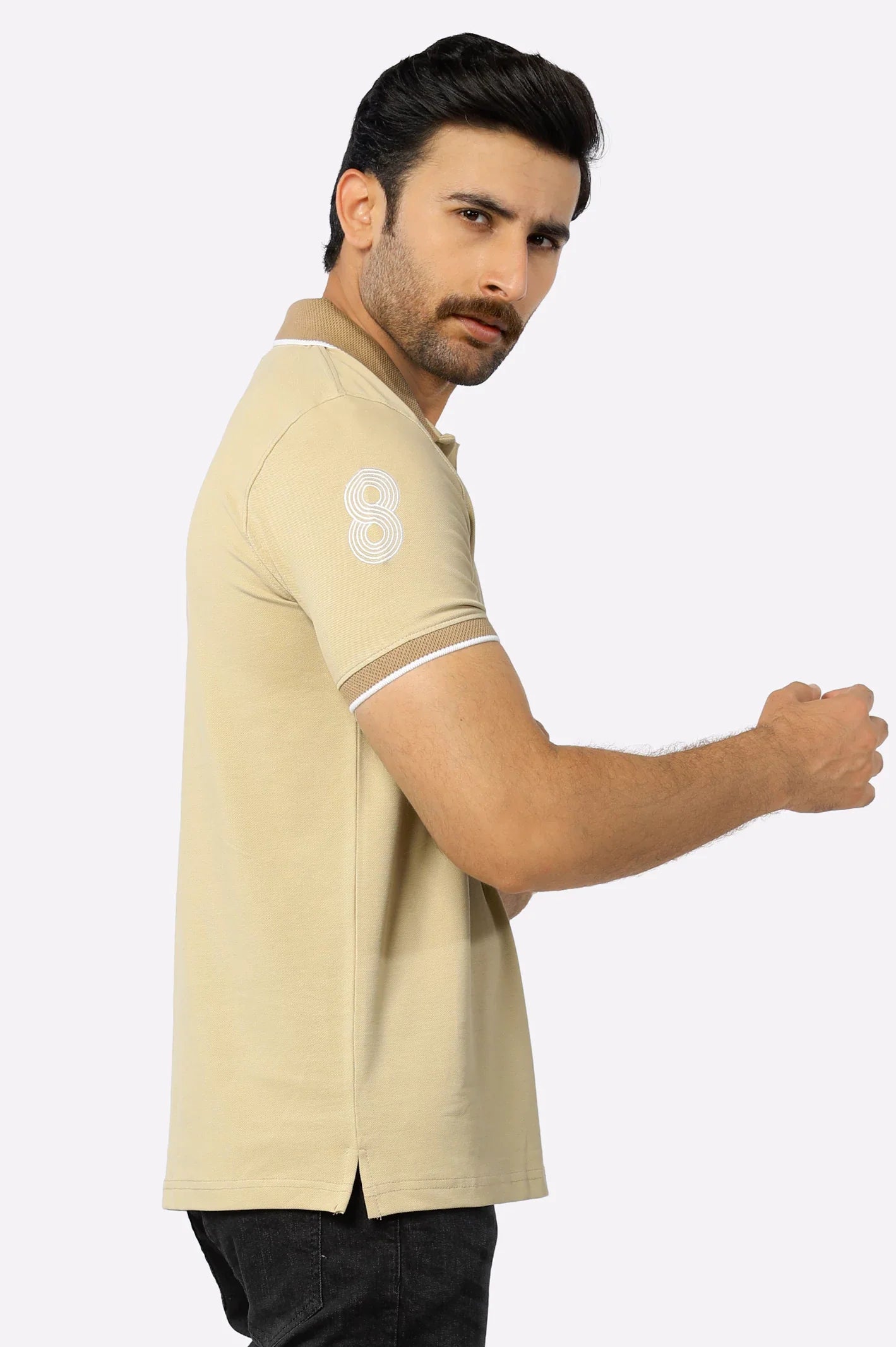 Beige Basic Polo (d-02PS)