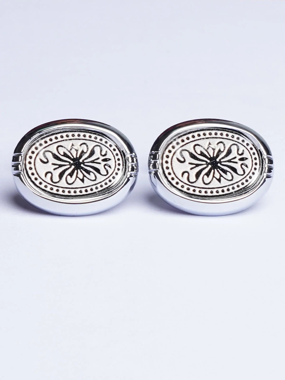 Royal Pattern Silver Cufflink (ss-02CL)