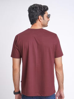 Maroon Plain Half Sleeves Men’s Round Neck T-Shirt (ss-03TS)