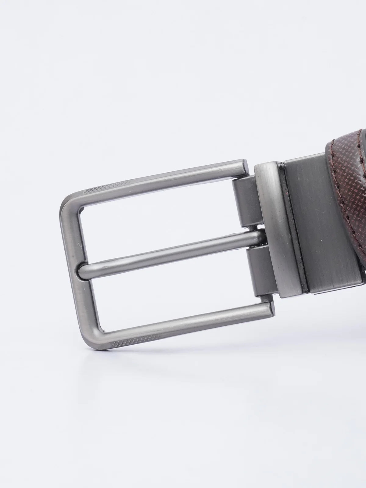 Dark Brown & Black Textured Reversible Leather Belt (ss-04B)