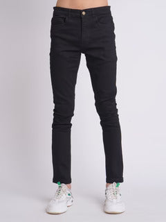 Black Plain Stretchable Denim Jeans (J-02)